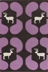 avalisa animals deer wool rug