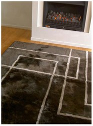 Bowron Sheepskin Geometric Design Rug - Corners