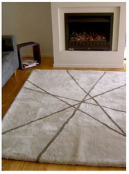 Bowron Sheepskin Geometric Design Rug - Lines