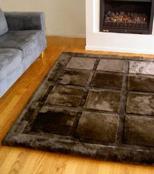 Bowron Sheepskin Geometric Design Rug - Squares