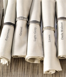 Chilewich Stainless Steel Napkin Rings w/ Inlaid Fabric