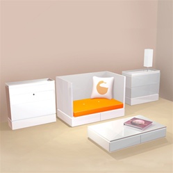 ducduc Dylan System (Crib, Dresser, Plinth, Bonding Bench)