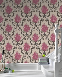 Graham & Brown Elixir Dauphin Wallpaper - Raspberry & Taupe