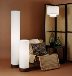 Lights Up! Meridian Floor Lamp in Linen Shades