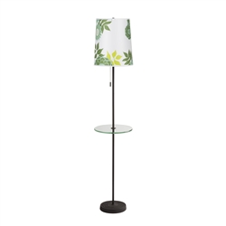 Lights Up! Zoe Floor with Glass Table Lamp