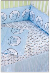 modernbasics Boo Crib Set - Blue Hippo