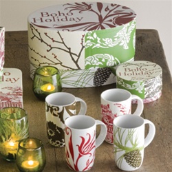 Rosanna Imports Boho Holiday Mugs - Set of 6